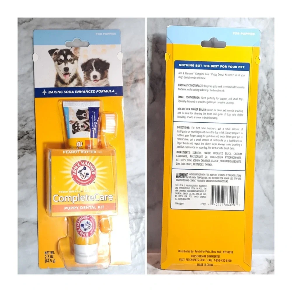 Arm & Hammer Puppy Dental Kit Enzymatic‎ Dog Toothpaste 2.5 Oz Peanut Butter